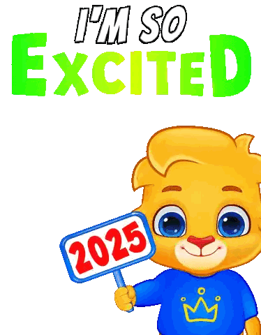 Cartoon Character Holding 2025 Sign Sticker