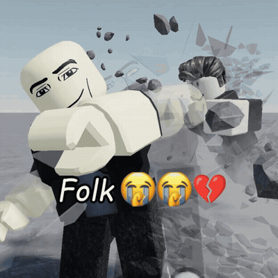 Cartoon Character Holding Another With Folk Text GIF