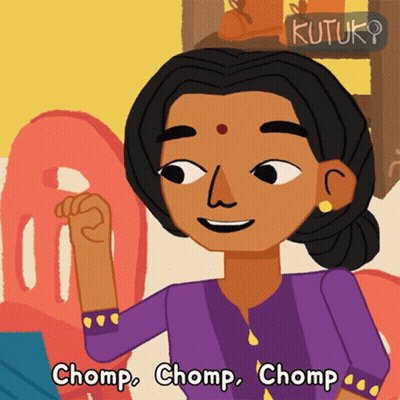 Cartoon Character Holding Bag Of Food GIF