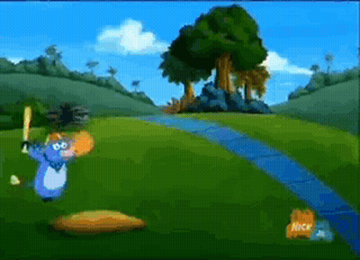 Cartoon Character Holding Bat With Nick Logo GIF