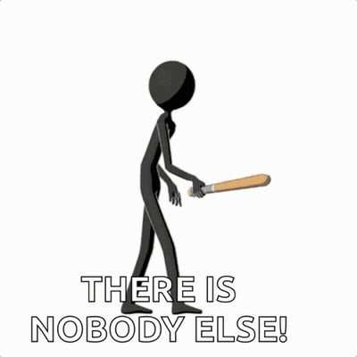 Cartoon Character Holding Bat With Smack Speech Bubble GIF