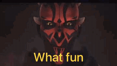 Cartoon Character Holding Blue Lightsaber Saying I Can't GIF