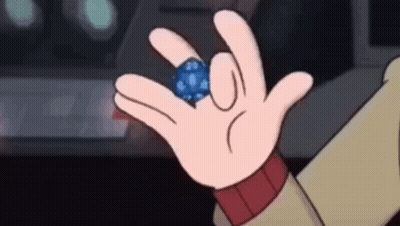 Cartoon Character Holding Blue Ring GIF