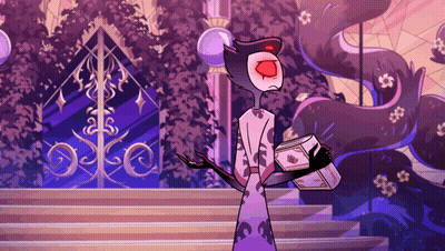 Cartoon Character Holding Book In Front Of Gate GIF