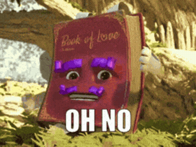 Cartoon Character Holding Book Of Love With Face GIF
