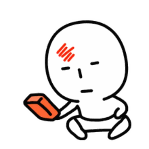 Cartoon Character Holding Brick Sticker