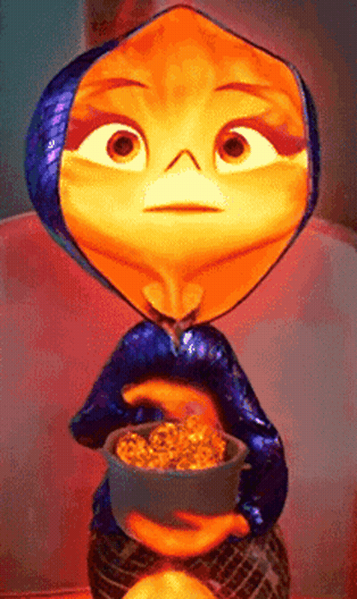 Cartoon Character Holding Bucket Of Food GIF