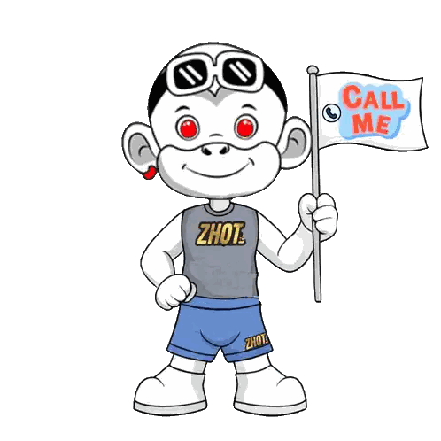 Cartoon Character Holding Call Me Flag Sticker