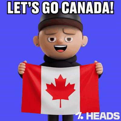 Cartoon Character Holding Canada Flag Lets Go Canada GIF