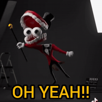 Cartoon Character Holding Cane Saying Oh Yeah