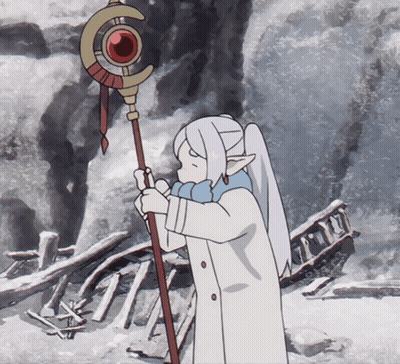 Cartoon Character Holding Cane With Red Circle GIF