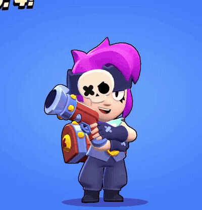 Cartoon Character Holding Cannon With Skull GIF
