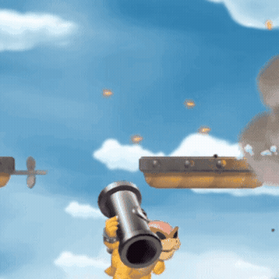 Cartoon Character Holding Cannon GIF