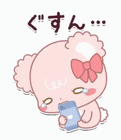 Cartoon Character Holding Cell Phone And Crying GIF