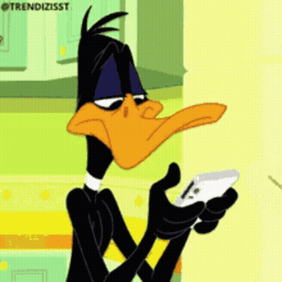 Cartoon Character Holding Cell Phone