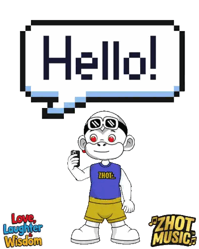 Cartoon Character Holding Cell Phone Sticker