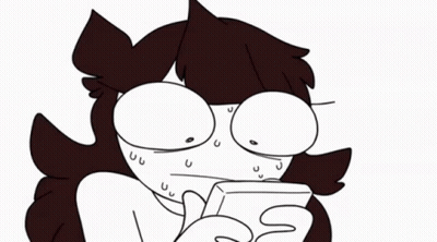 Cartoon Character Holding Cell Phone GIF