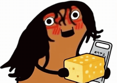 Cartoon Character Holding Cheese And Grater GIF