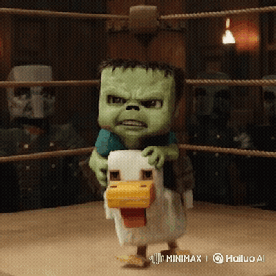 Cartoon Character Holding Chicken GIF