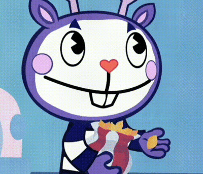 Cartoon Character Holding Chips And Smiling GIF