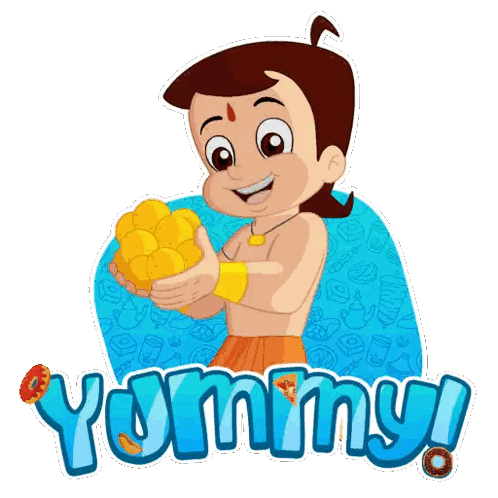 Cartoon Character Holding Coins Yummy Sticker