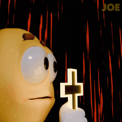 Cartoon Character Holding Cross Joe GIF