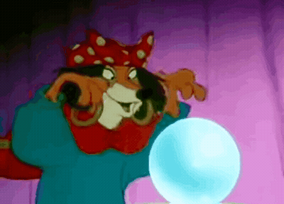 Cartoon Character Holding Crystal Ball GIF