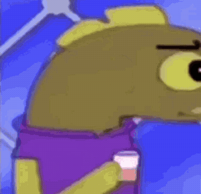 Cartoon Character Holding Cup GIF