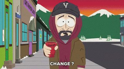 Cartoon Character Holding Cup Saying Change GIF