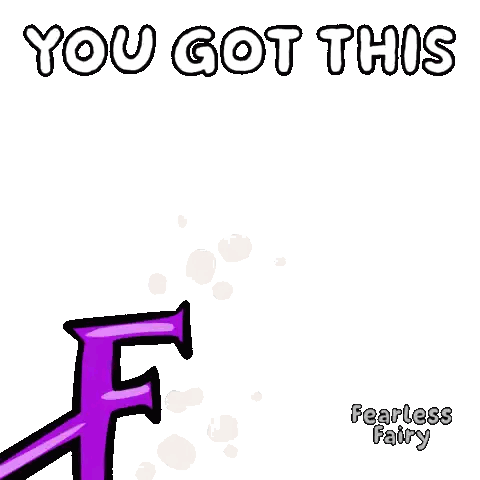 Cartoon Character Holding F With You Got This Sticker