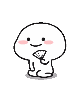 Cartoon Character Holding Fan Sticker