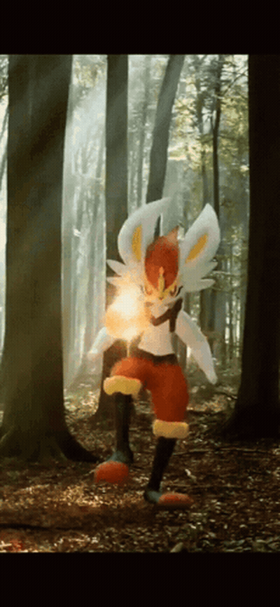Cartoon Character Holding Fireball In Forest GIF