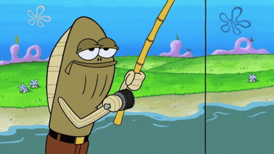 Cartoon Character Holding Fishing Rod GIF