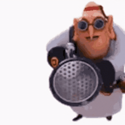 Cartoon Character Holding Flashlight And Golf Ball GIF