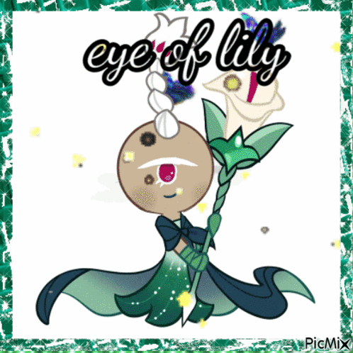 Cartoon Character Holding Flower Eye Of Lily GIF