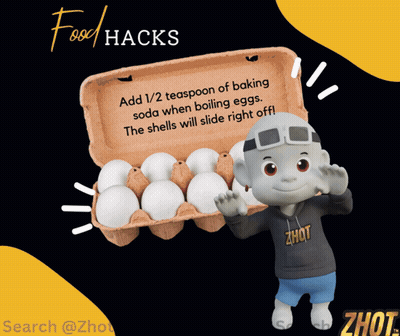 Cartoon Character Holding Food Hacks Box GIF