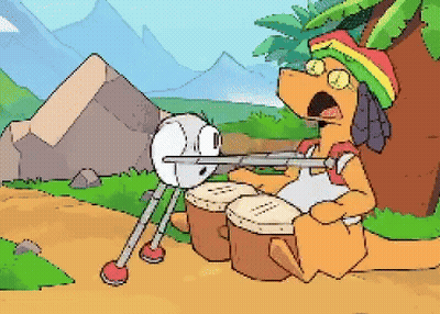 Cartoon Character Holding G Device GIF