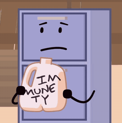 Cartoon Character Holding Gallon Saying I'm Mune Ty GIF