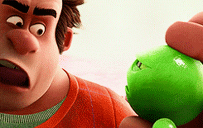 Cartoon Character Holding Green Ball With Face GIF