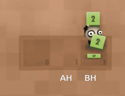 Cartoon Character Holding Green Block Number 2 GIF