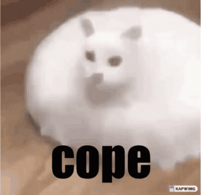 Cartoon Character Holding Green Bottle Saying Hopium Cope GIF