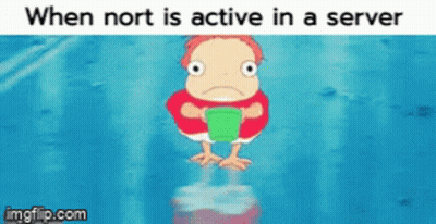 Cartoon Character Holding Green Bucket In Water GIF