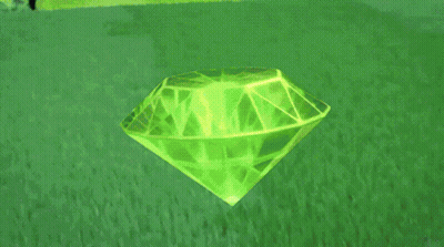 Cartoon Character Holding Green Diamond GIF