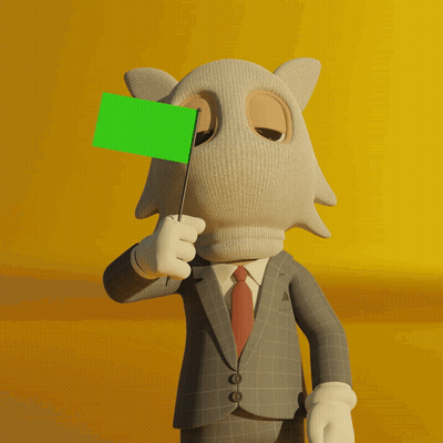 Cartoon Character Holding Green Flag GIF