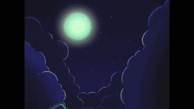 Cartoon Character Holding Green Light Beam GIF