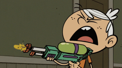 Cartoon Character Holding Green Water Gun GIF