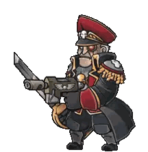 Cartoon Character Holding Gun And Knife Sticker
