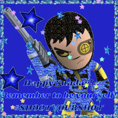 Cartoon Character Holding Gun Saying Happy Sunday GIF