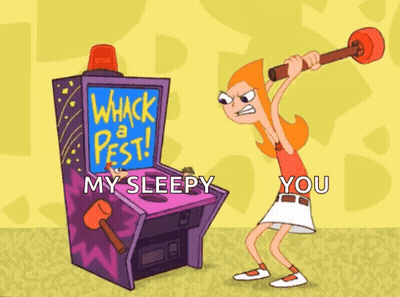 Cartoon Character Holding Hammer In Front Of Arcade Machine Saying Whack A Pest GIF
