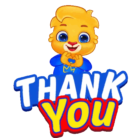 Cartoon Character Holding Hands Thank You Sign Sticker